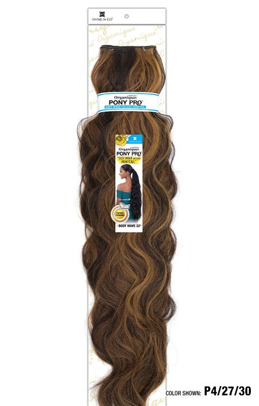 SHAKE N GO Organique Ponytail Pony Pro -BODY WAVE 32"