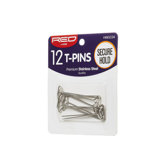 RED T-Pins Silver Metal (12CT)