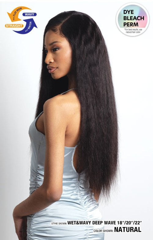 SHAKE N GO Glossy 100% Virgin Remy Hair 2X6 HD Lace Closure - Wet & Wavy Deep Wave 12"