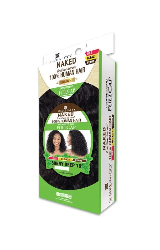 SHAKE N GO Naked 100% Human Hair Premium Half Wig - Sunny Deep 18"