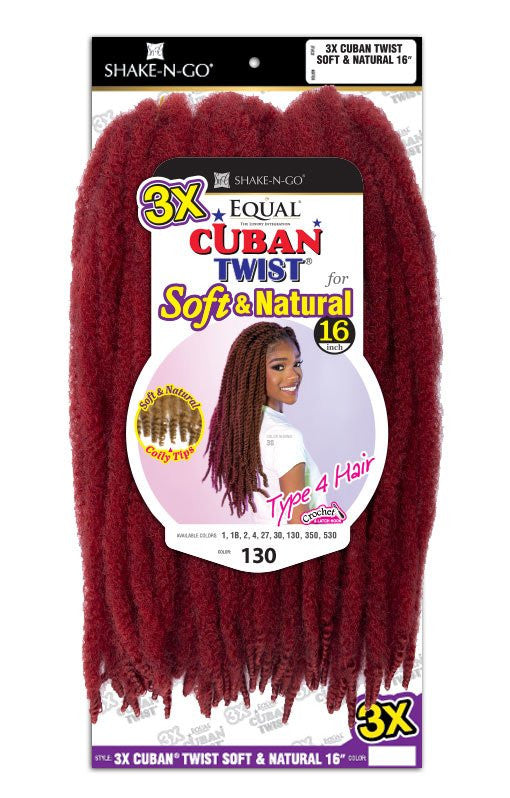 SHAKE N GO 3X Cuban Twist Soft & Natural 16"
