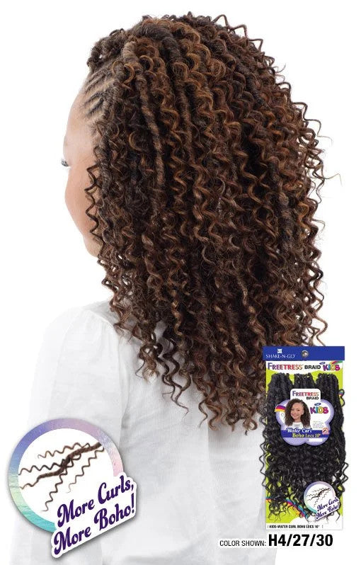 SHAKE N GO FreeTress Crochet Braids - Kids Water Curl Boho Locs 10"