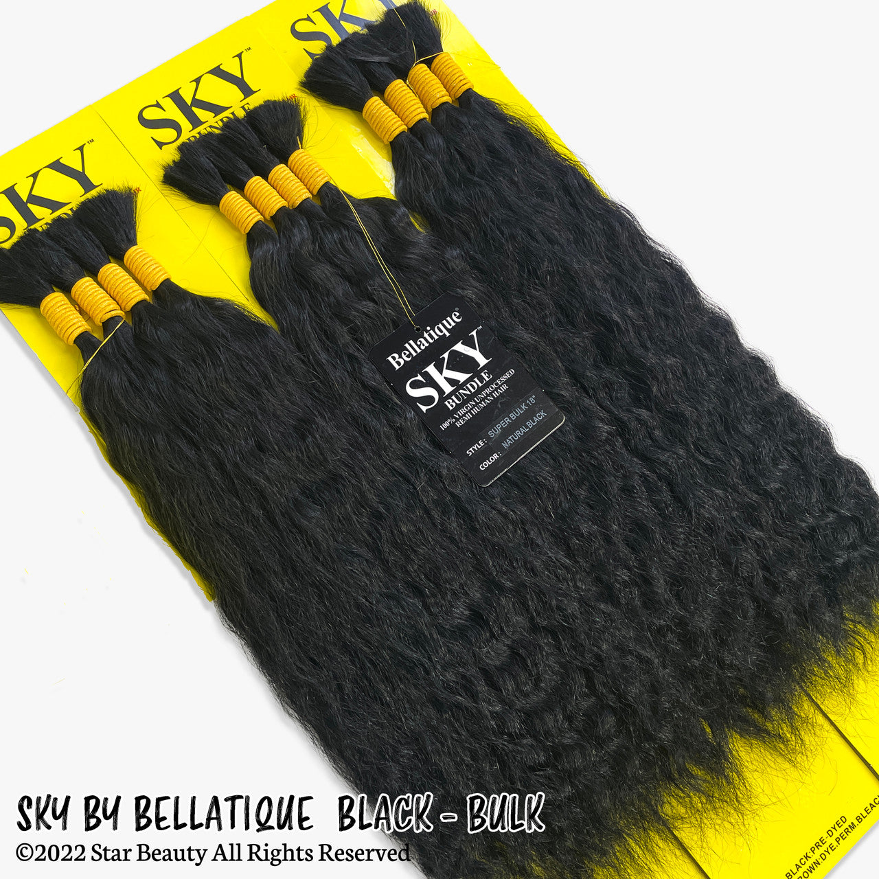 SKY By Bellatique Black 100% Virgin Human Hair - SUPER BULK (18"-22")
