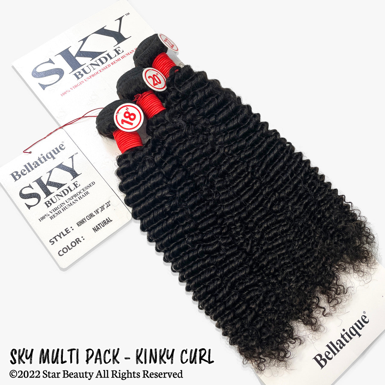 SKY 100% Virgin Human Hair Multi Pack - Kinky Curl (10"- 24")