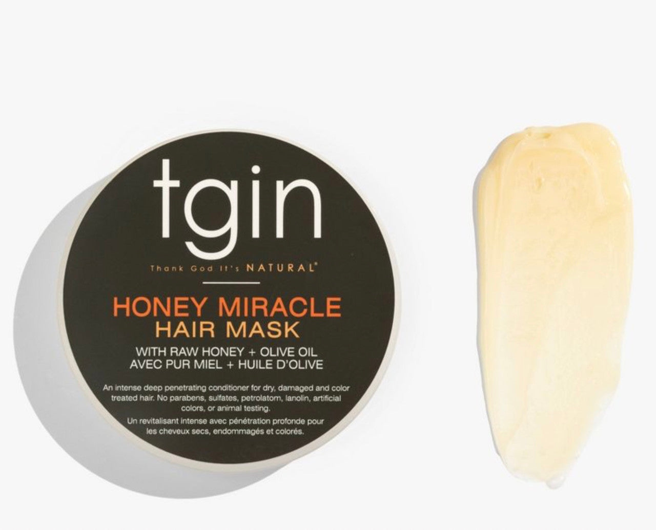 TGIN Honey Miracle Hair Mask with Raw Honey + Olive Oil Deep Conditioner