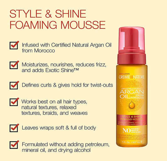Creme Of Nature Argan Oil Foaming Mousse