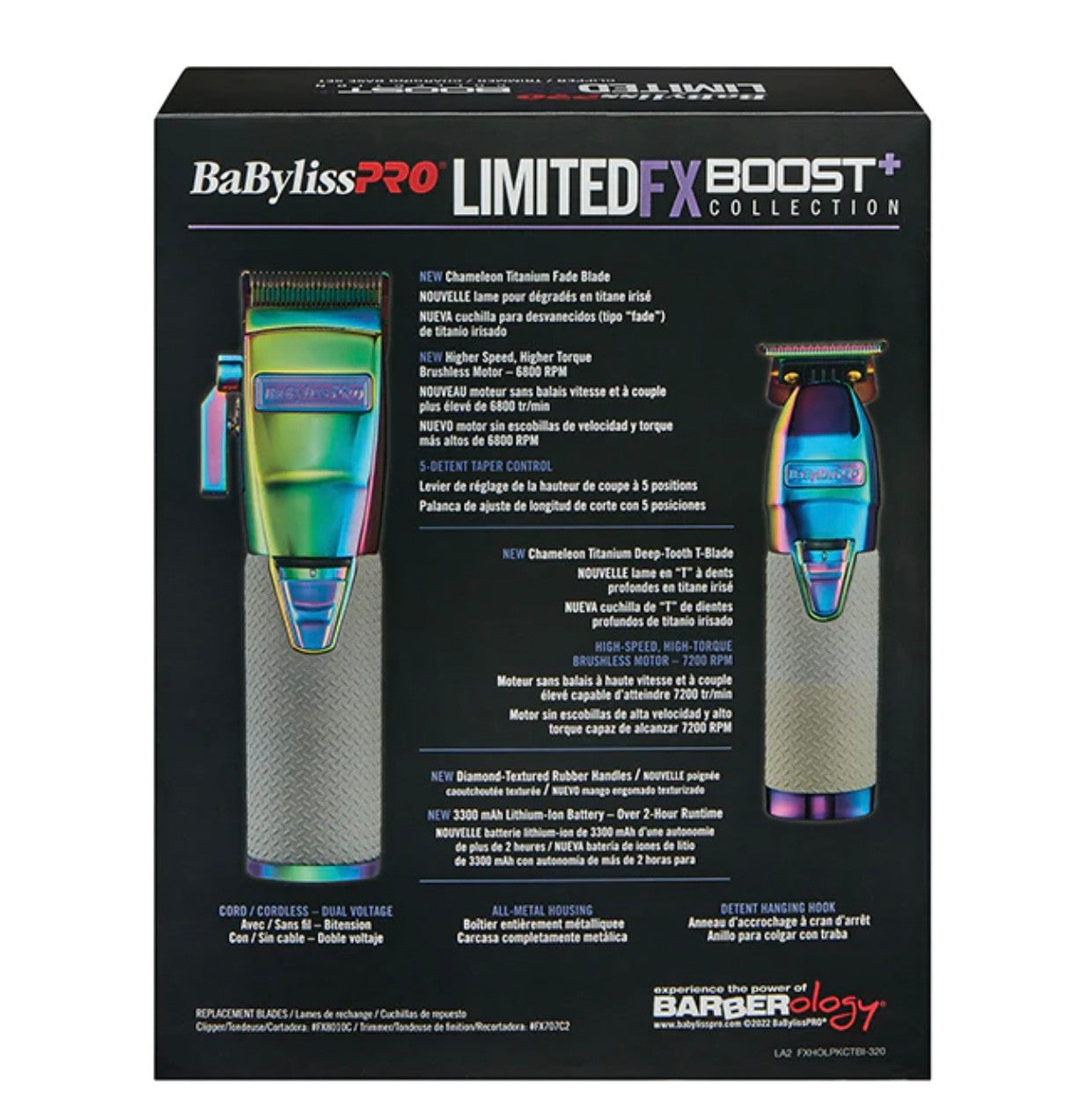 BaBylissPRO Blue FX Boost+ Limited Edition Clipper & Trimmer Set w/ Charging Base