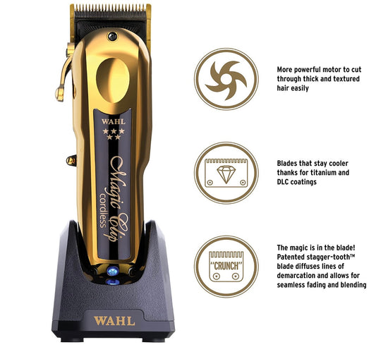 WAHL Professional 5 Star Gold Cordless Magic Clip Hair Clipper