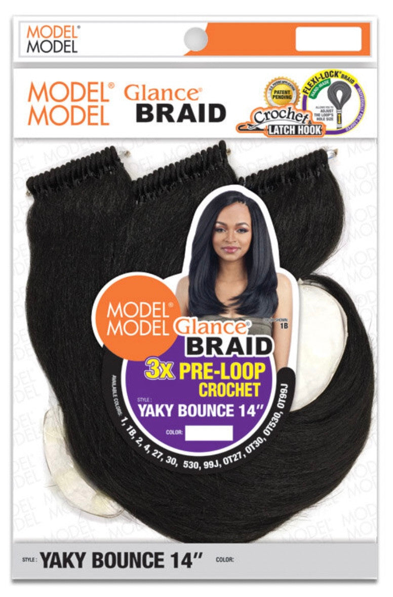 MODELMODEL Glance Braid 3X Pre-Loop Crochet Yaky Bounce 14"