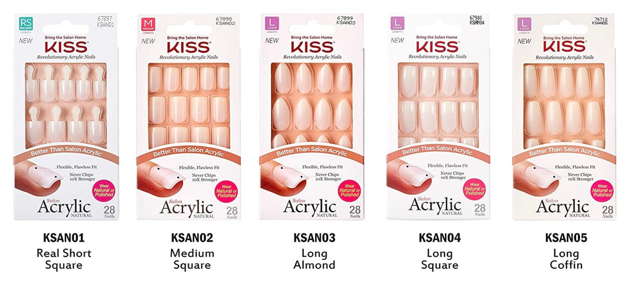 KISS Salon Acrylic Natural Nails 28pc - FORBIDDEN