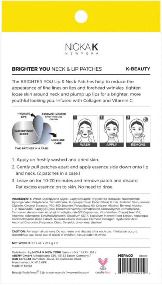 NICKA K Brighter You Neck & Lip Gel Patches 4pcs