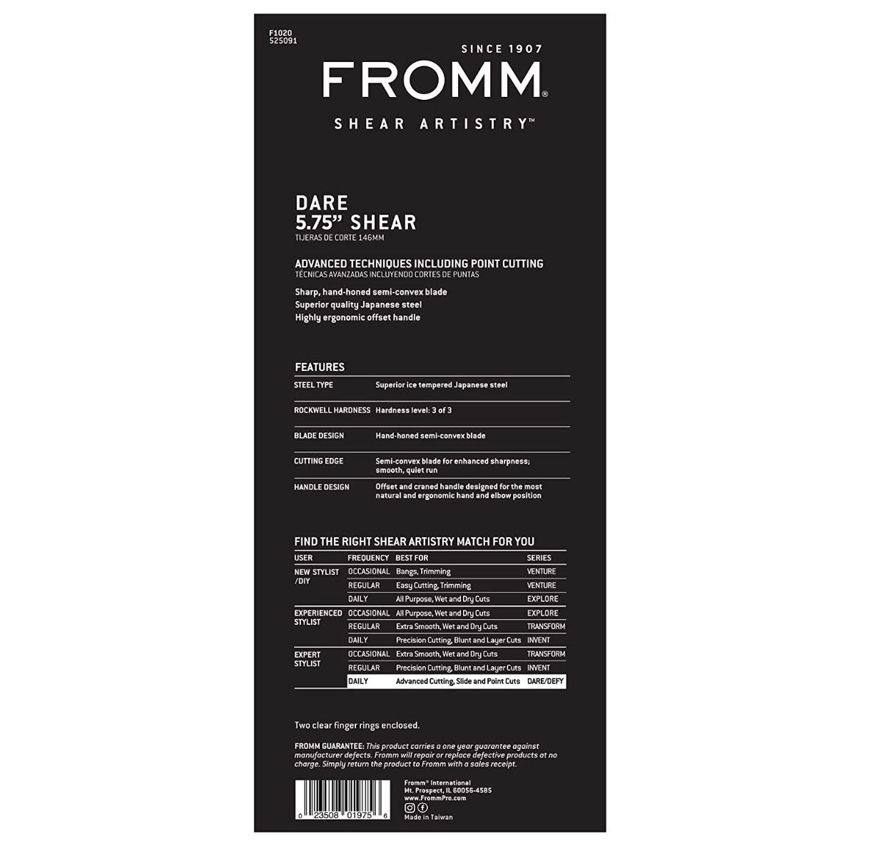 DIANE Fromm Dare 5.75" Hair Cutting Shear(Black)