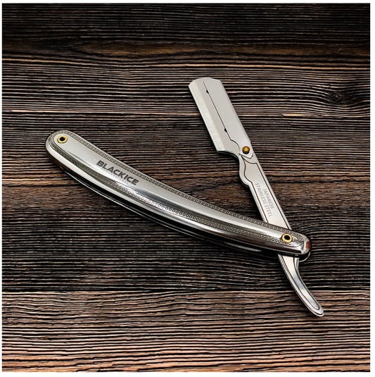 Black Ice Professional Straight Razor Silver