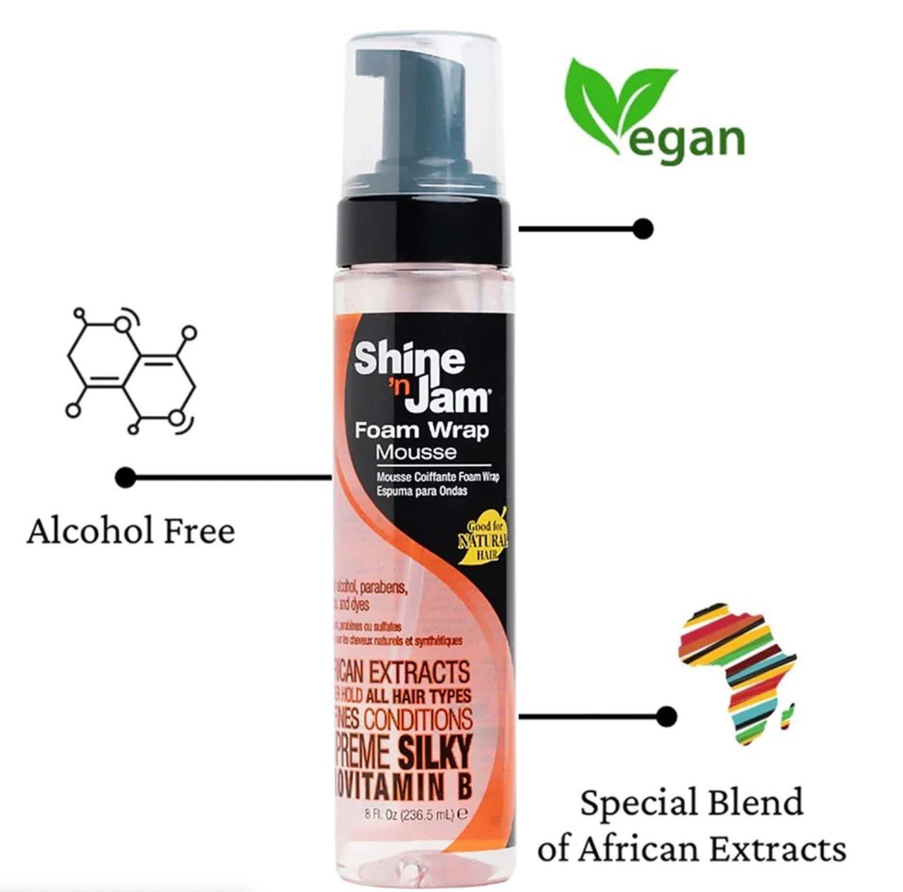 Ampro Shine 'n Jam Supreme Foam Wrap Mousse (8 oz)
