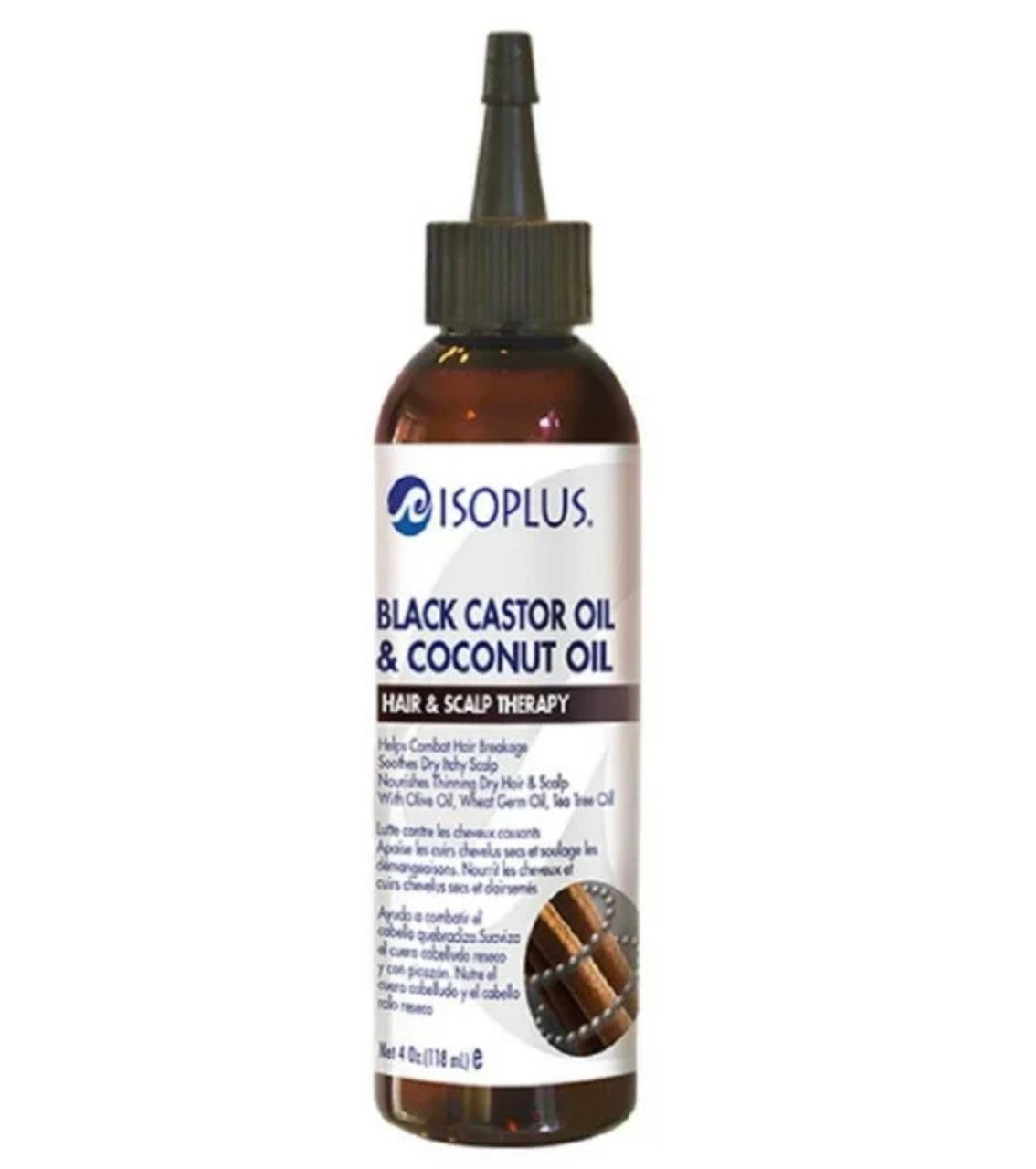 ISOPLUS Black Castor Oil & Coconut Oil Hair & Scalp Therapy (4 oz)