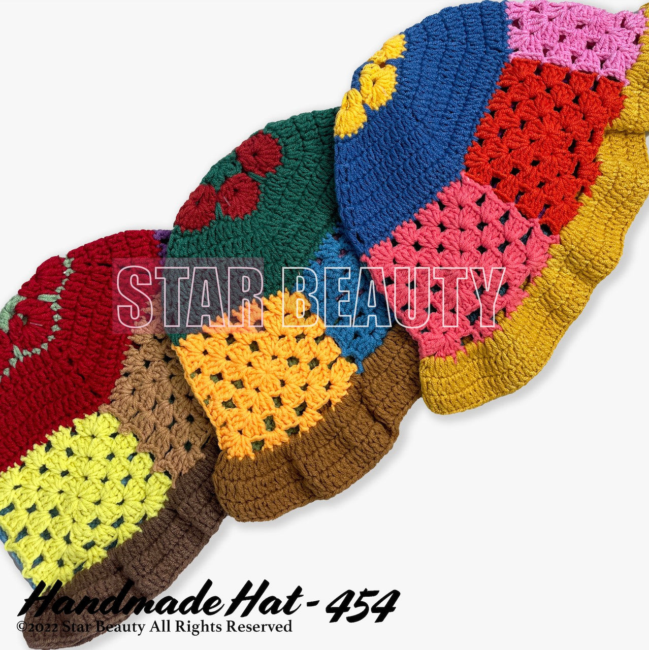 Handmade Knitted Chrochet Bucket Hat (#454)