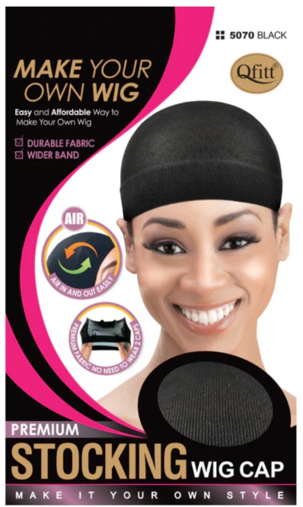 QFITT Premium Stocking Wig Cap (Black)