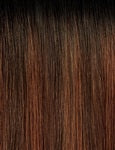 OUTRE Synthetic Quick Weave Half Wig - 3C Whirly Curls - Color DR Chocolate Swirl swatch