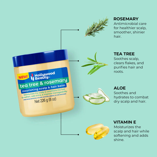 Hollywood Beauty Tea Tree & Rosemary Nourishing Scalp & Hair Balm (8oz) - product image 2