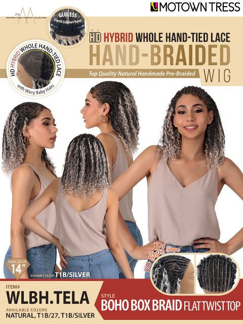 MOTOWN TRESS HD Hybrid Whole Hand-Tied Lace Hand Braided Wig - WLBH.TELA - product image 2