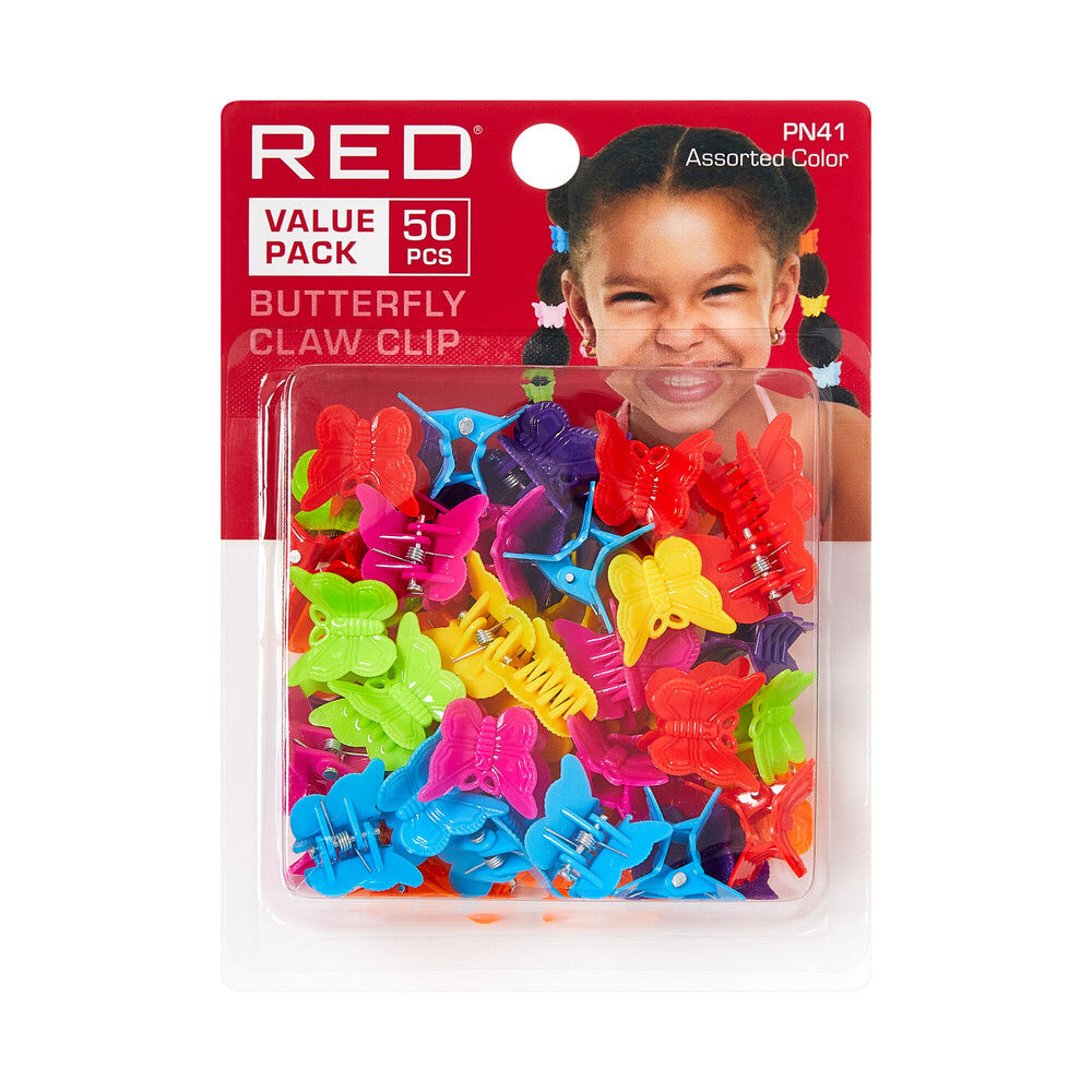 RED Butterfly Hair Claw Clip - Variant Kids Claw Clip Value Pack (50pcs)