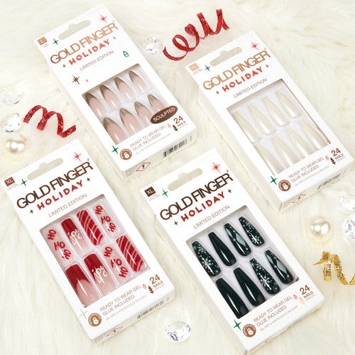 KISS Gold Finger 2023 Holiday Limited Edition Nails - Santa's Ho Ho Ho
