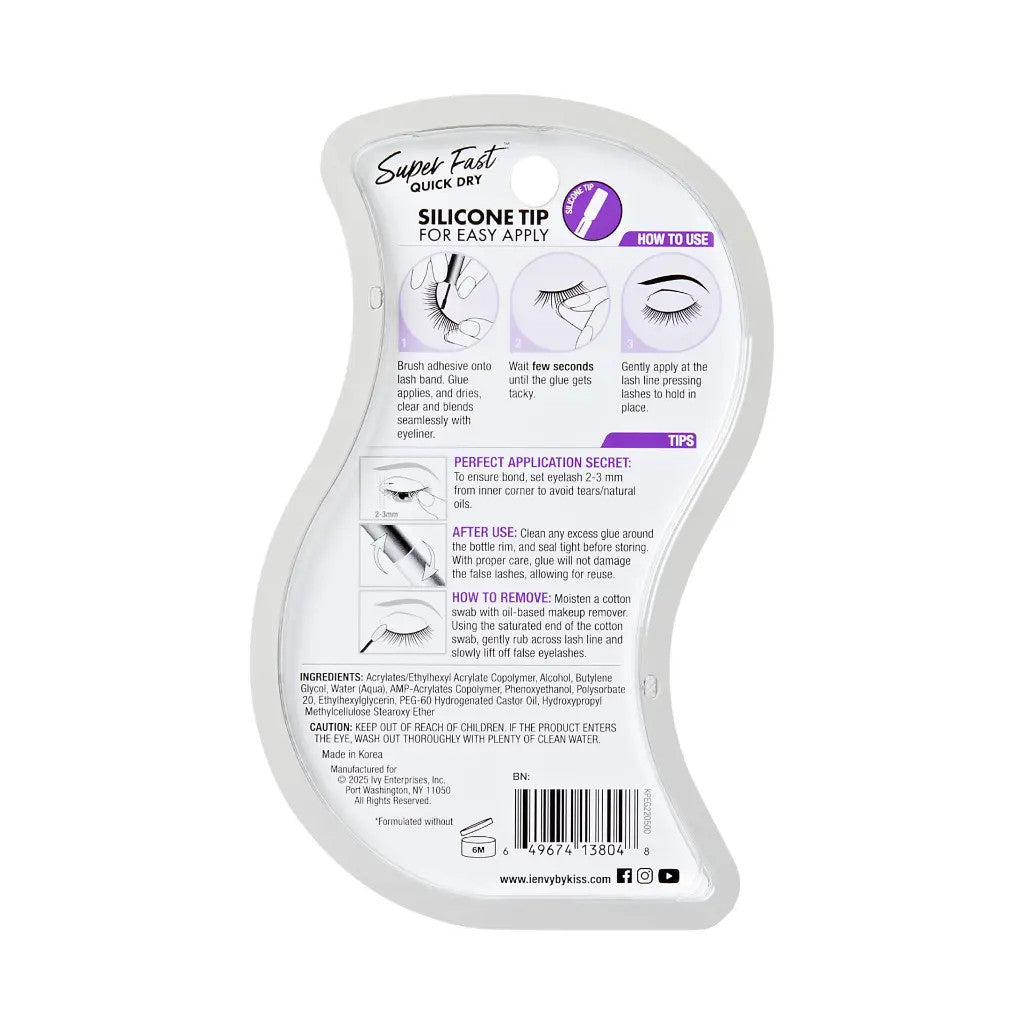KISS I Envy Super Fast Quick Dry Clear Lash Glue - Clear