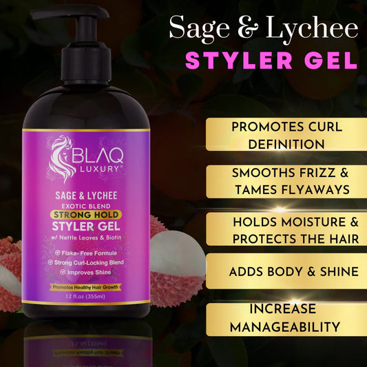 BLAQ Sage & Lychee Strong Hold Styler Gel