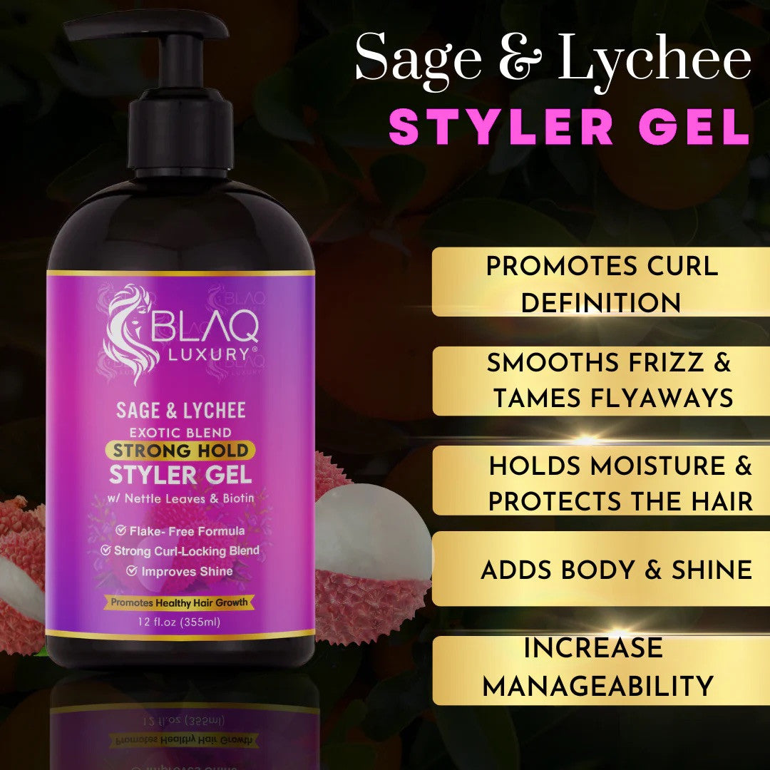 BLAQ Sage & Lychee Strong Hold Styler Gel