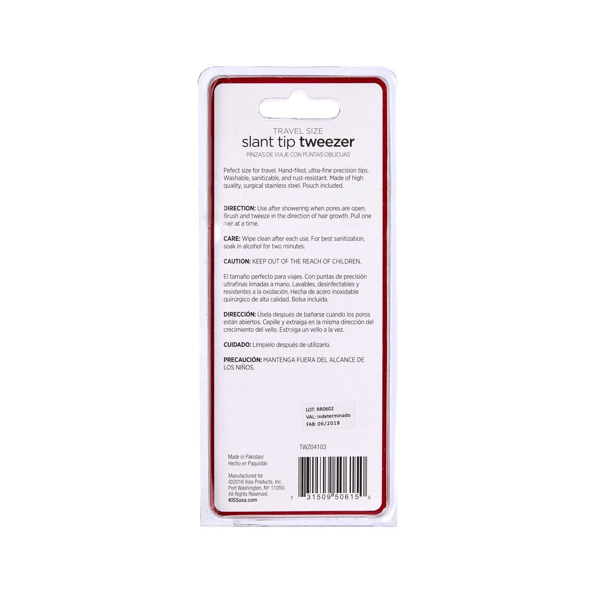 KISS New York Travel Size Slant Tip Tweezer
