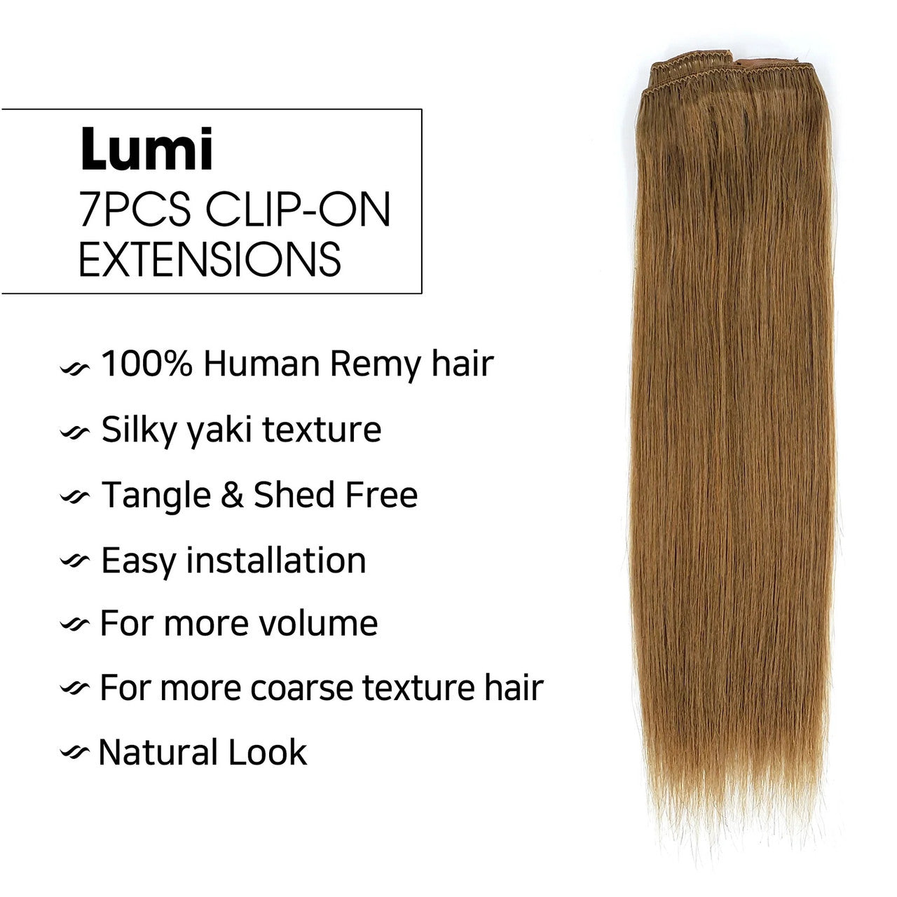 Hair Couture 100% Human Hair Extensions LUMI 7 piece Clip-ins