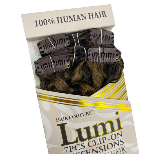 Hair Couture 100% Human Hair Extensions LUMI 7PCS Clip In - Ocean Wave (18" - 22")