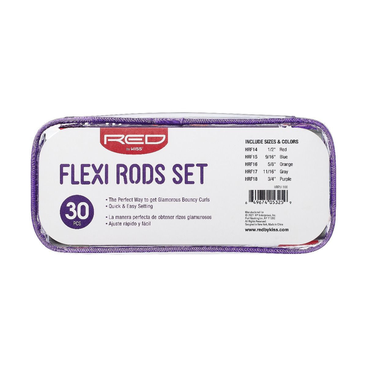 RED Flexi Rod Set 10" Set 30 PCS (6 pcs/color, 5 colors)