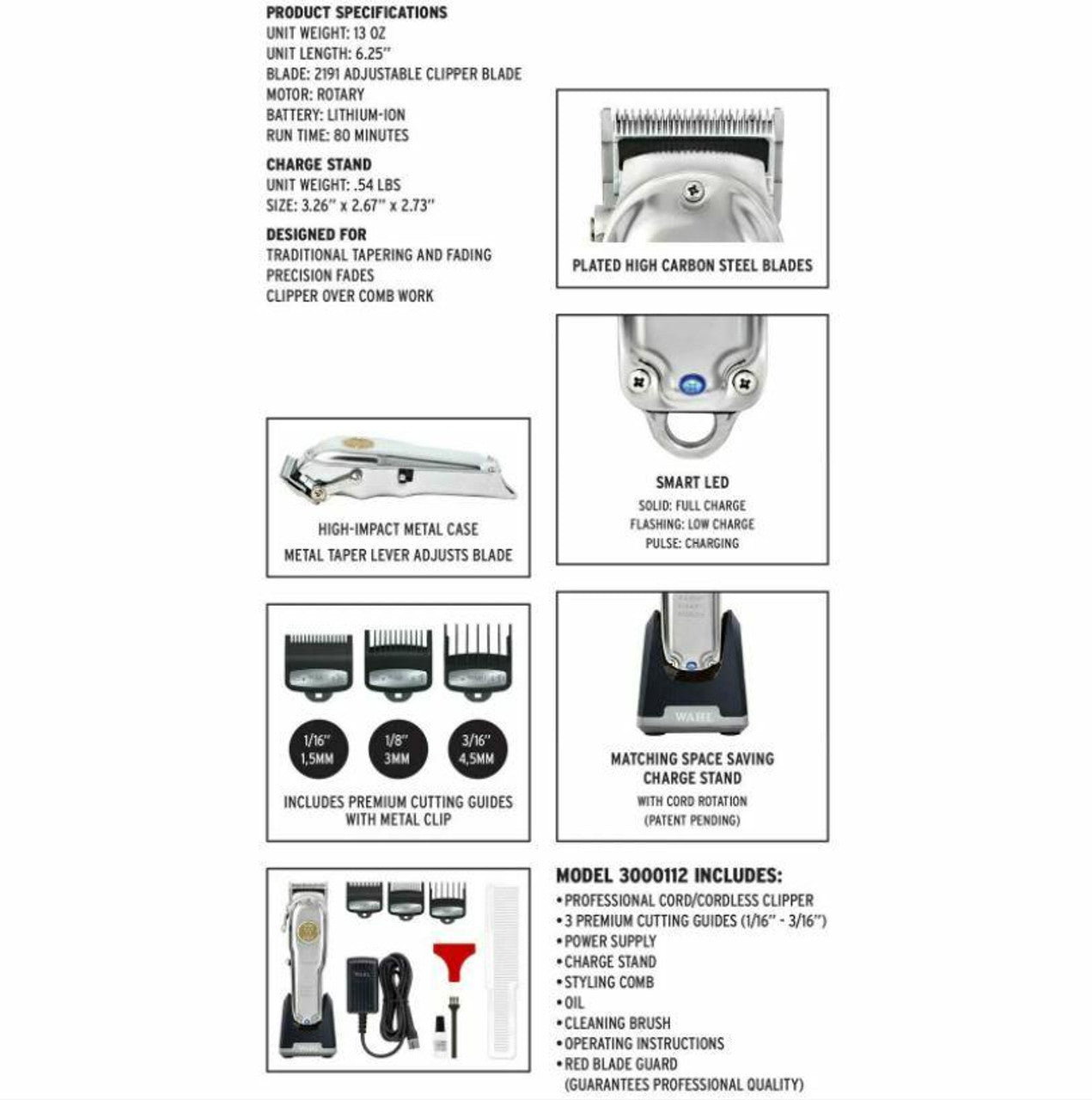 WAHL Professional 5 Star Cordless Senior Clipper (METAL Edition)