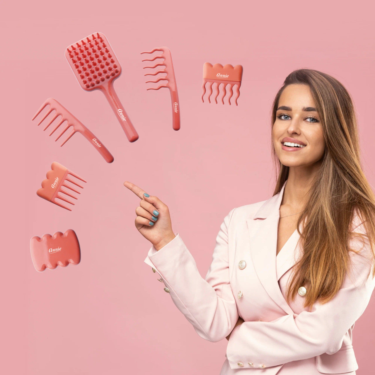 Annie Effortless Detangler Brush (Orange)