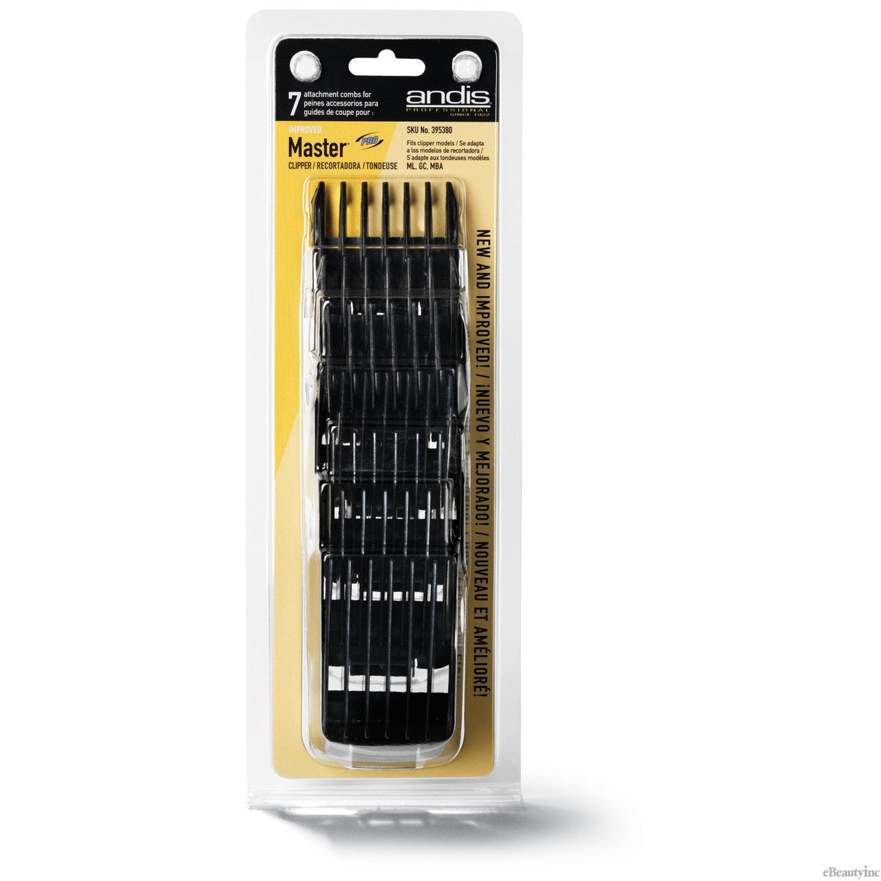 ANDIS Snap-On Blade Attachment Combs, 7-Comb Set