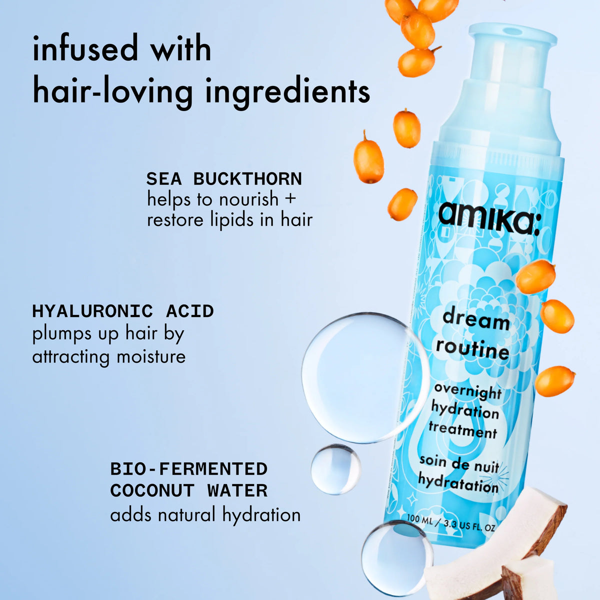 AMIKA Dream Routine Overnight Hydrating Hair Mask (3.3oz)