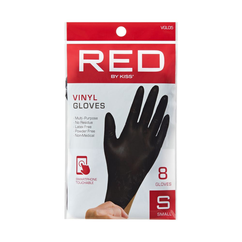 RED Black Vinyl Gloves (8pcs)