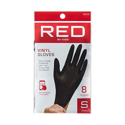 RED Black Vinyl Gloves (8pcs)