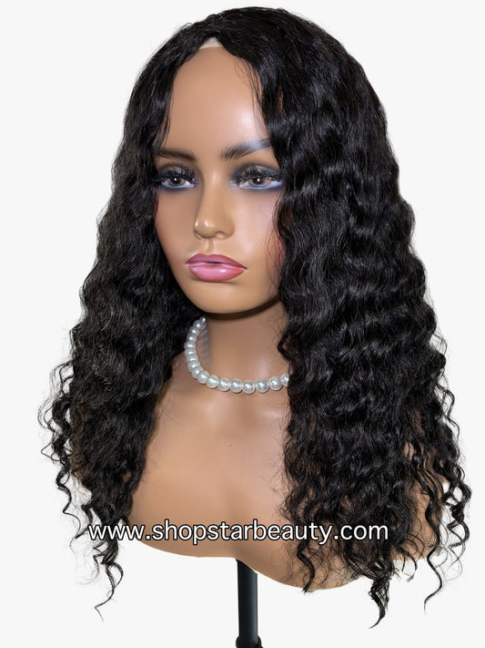 15A PINK LEMON GOLD 100% Human Hair Half Wig H-WET & WAVY DEEP