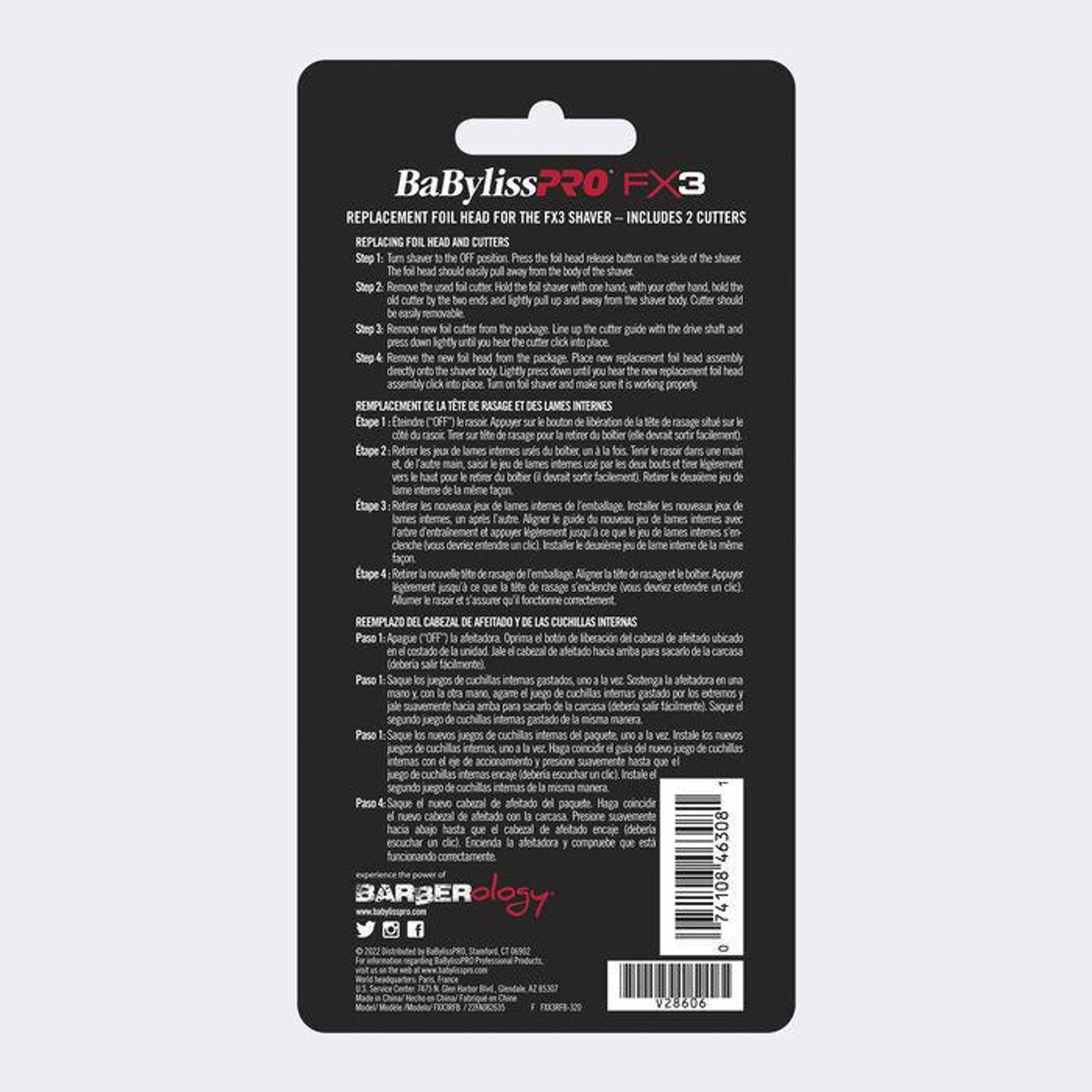 BaBylissPRO FX3 High Speed Foil Shaver Replacement Foil (Black)