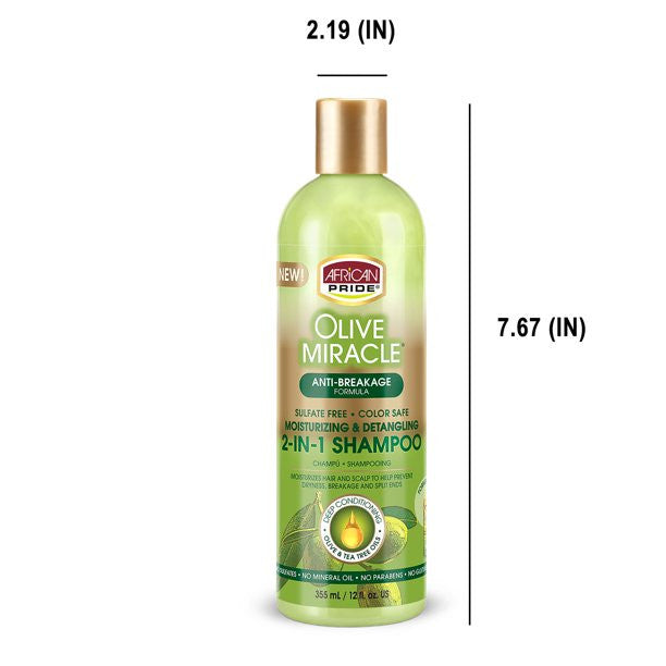 African Pride Olive Miracle Anti-Breakage Formula 2-in-1 Shampoo Plus Conditioner