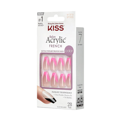 KISS Salon Acrylic French Nails - SQUARED