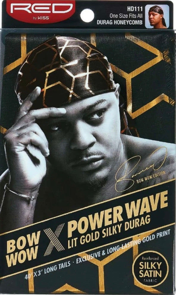RED  BOW WOW X POWER WAVE LIT SILKY DURAG