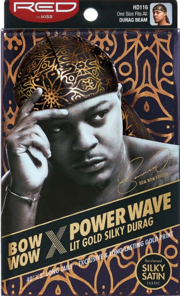 RED  BOW WOW X POWER WAVE LIT SILKY DURAG