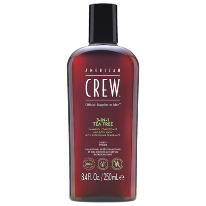 American Crew 3-IN-1 Tea Tree Shampoo, Conditioner and Body Wash (8.4 oz)