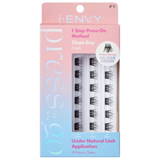 KISS i Envy Press & Go Press-On Pre-Glued Lash Clusters – Clean Day