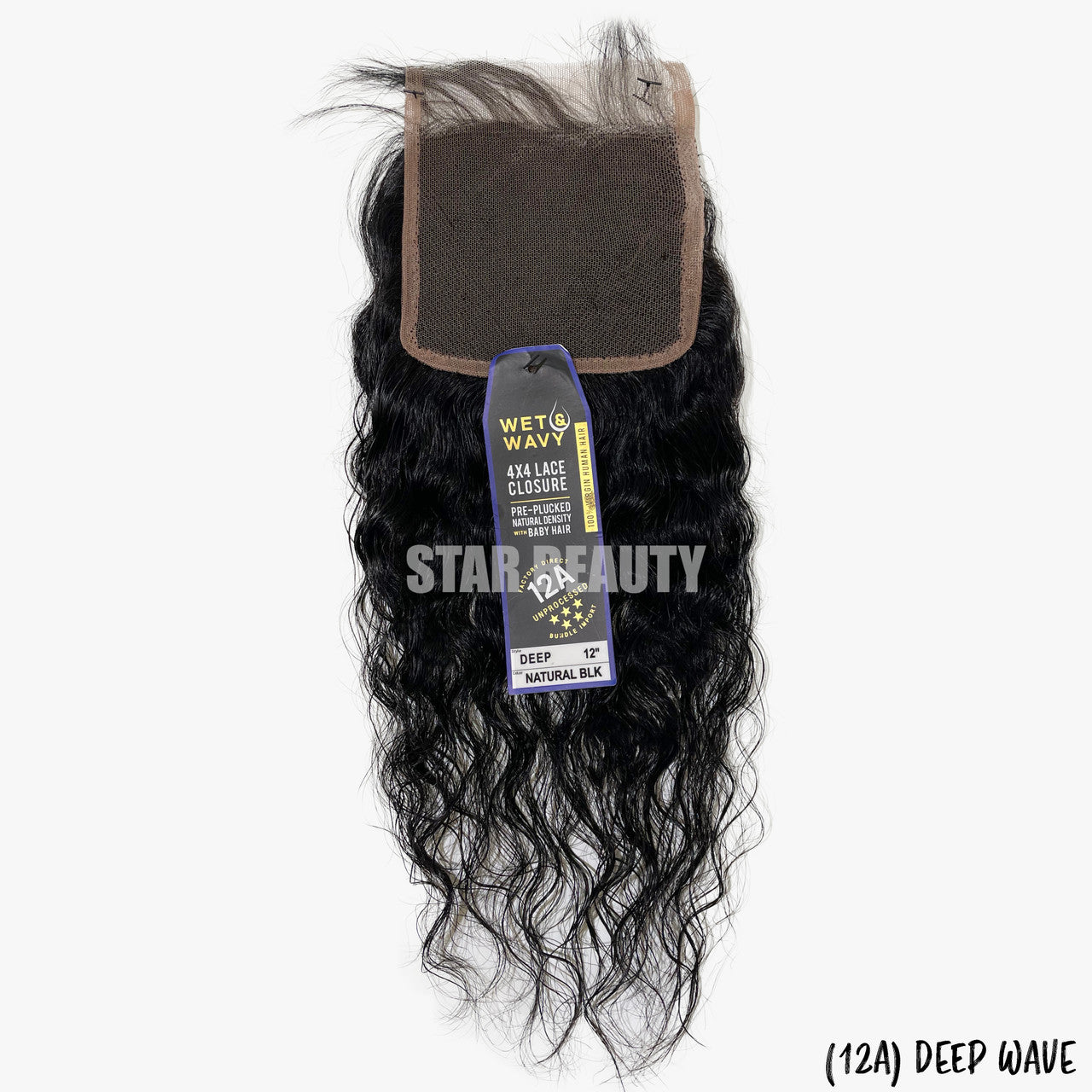 SENSATIONNEL 12A Wet & Wavy 4X4 HD Lace Closure 12"