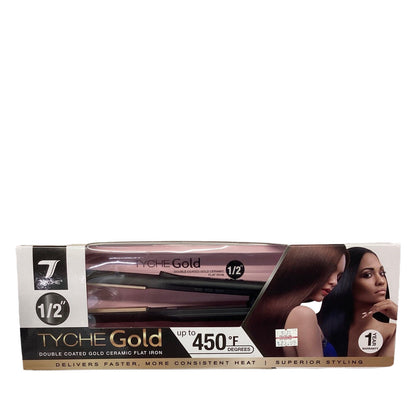 TYCHE Gold Double Coated Gold Ceramic Flat Iron