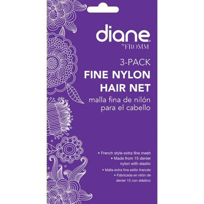 DIANE Invisible Mesh Hair Net 3 Pack - Black